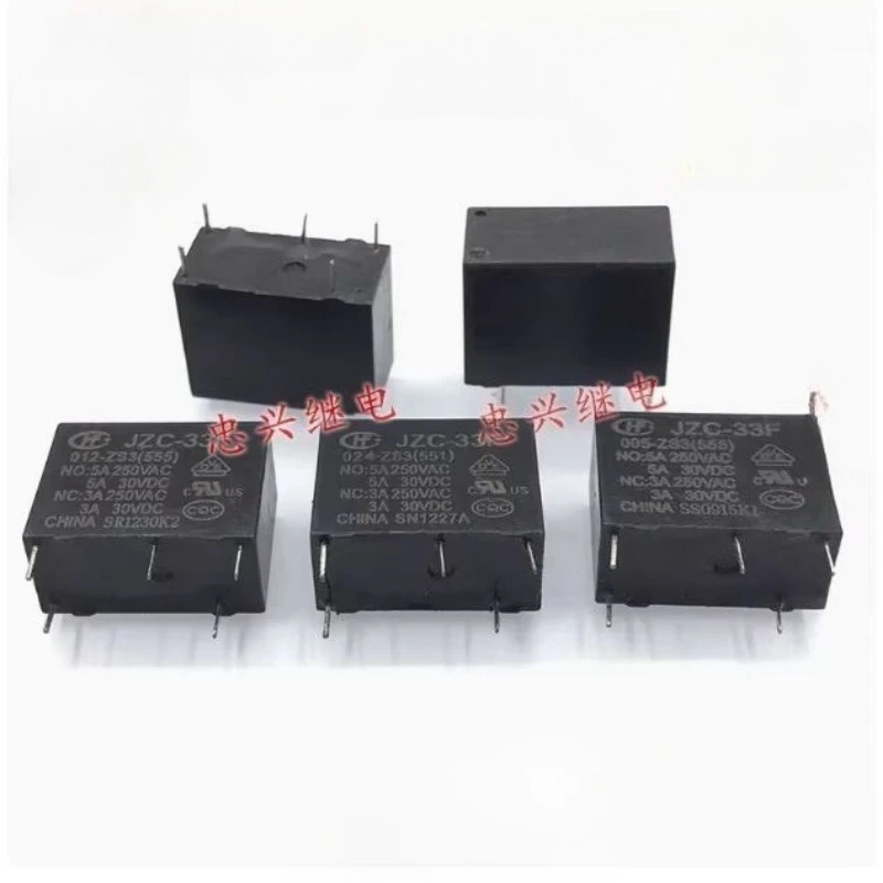 

10 шт./лот HF JZC-33F 012 024 005-ZS3 (555) 12 24 05 В постоянного тока 5-контактный 5 А