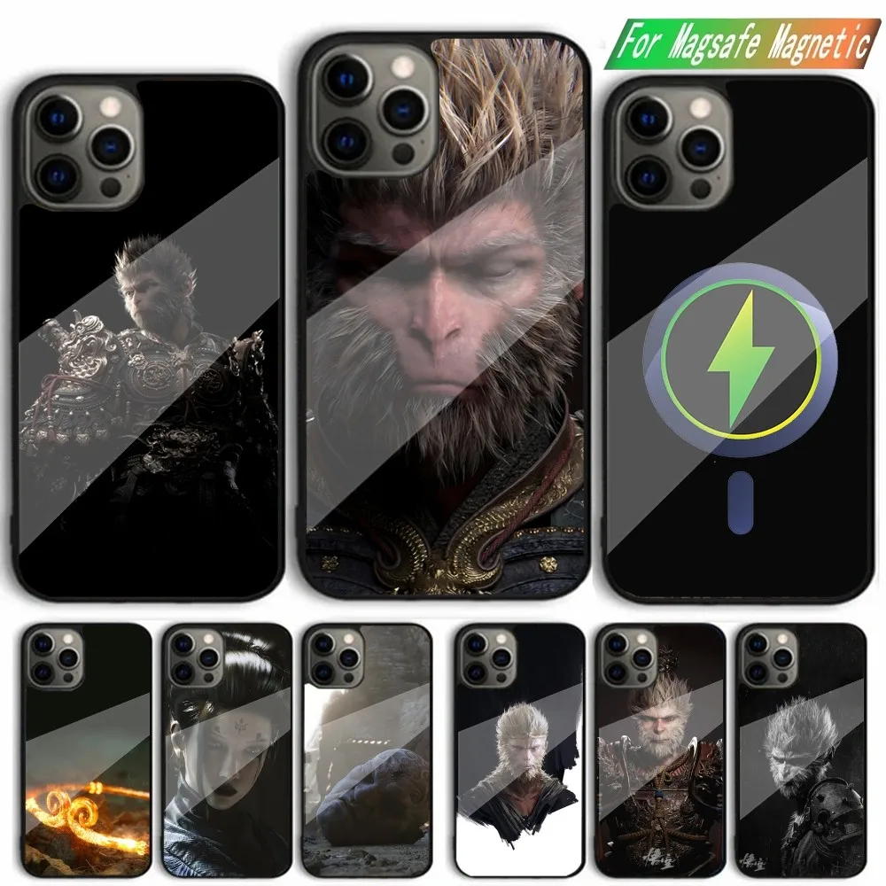 Black Myth Wukong Game Phone Case For iPhone 15,14,13,12,11,Plus,Pro,Max Mini Magsafe Magnetic Wireless Charging