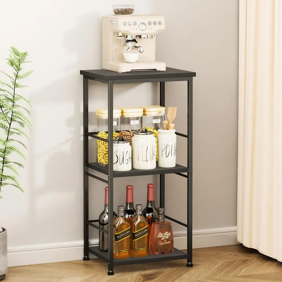 

Кофейный барный шкаф для дома, 3-уровневая прочная подставка для кофе в стиле фермерского дома, многофункциональный буфет-сервант, кухонный барный стол для гостиной