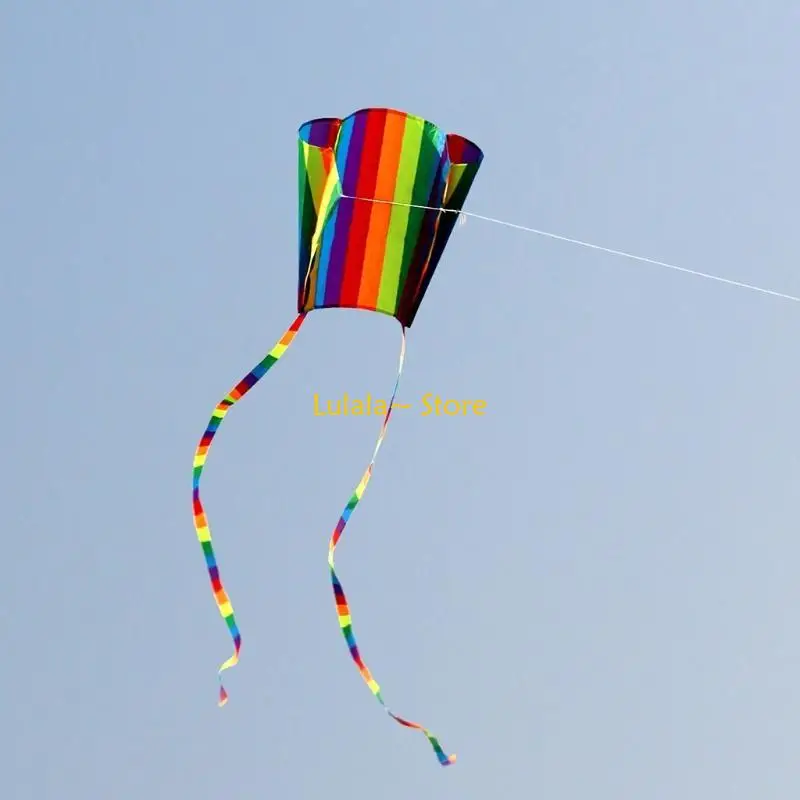 Y4QA 24.8x20.47 "Nieuwheid Kids Rainbow Parafoil Kite Interactive voor lente