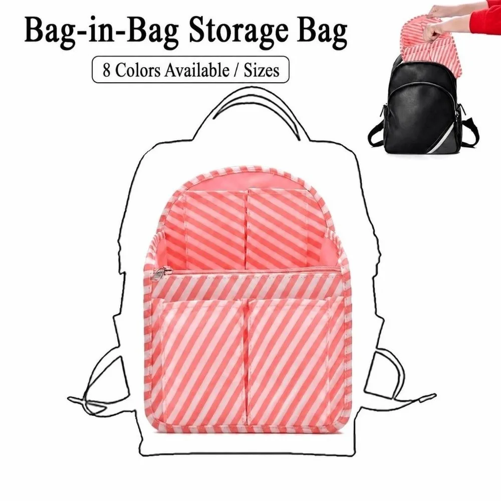 Multi-pockets Backpack Storage Insert Bag Inner Multifunctional Inner Liner Storage Bag Travel Essentials Compartment Sorting