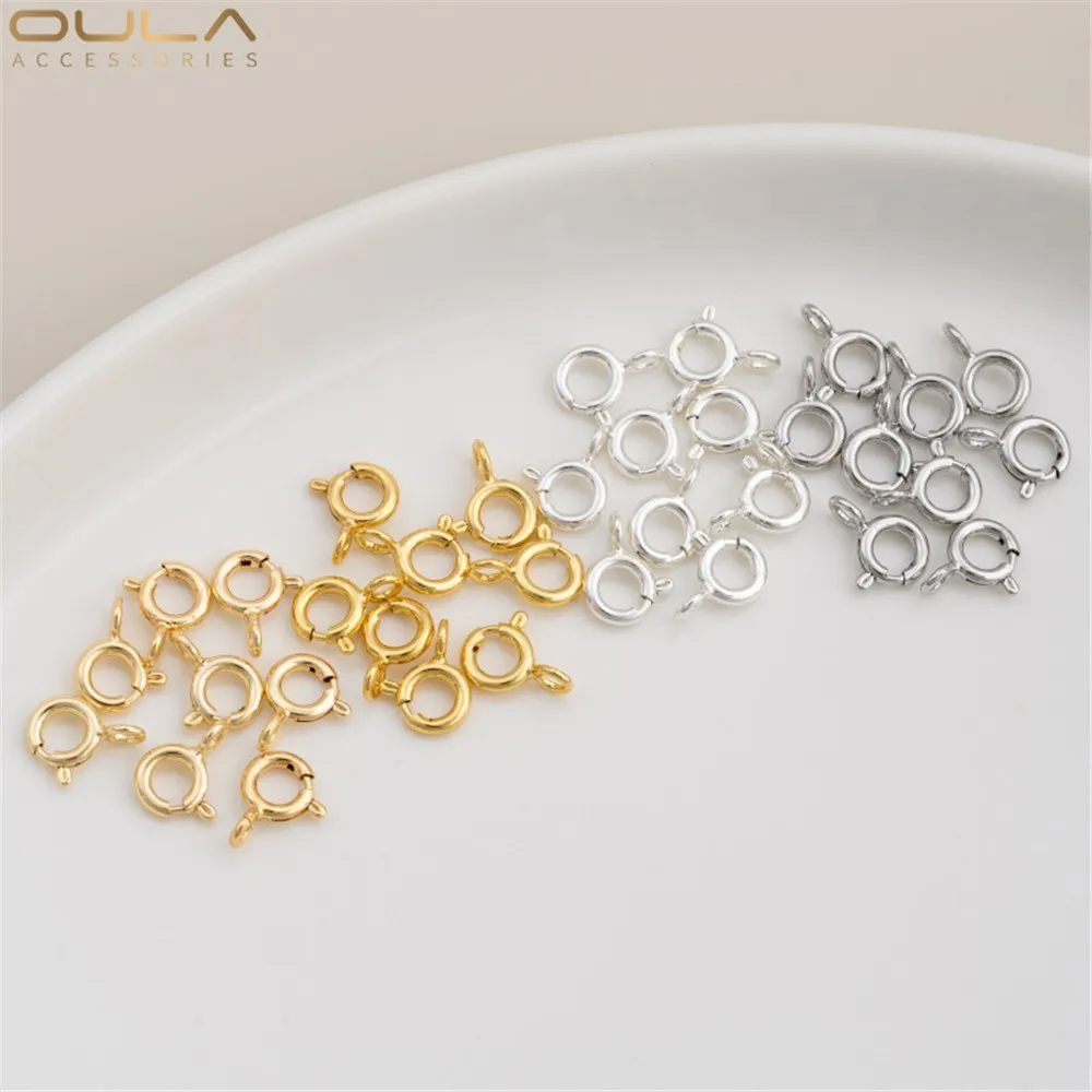 

Italian Imported 14K Gold-plated Fine Spring Buckle Handcrafted Accessory Diy Bracelet, Necklace Accessory, and Clasp