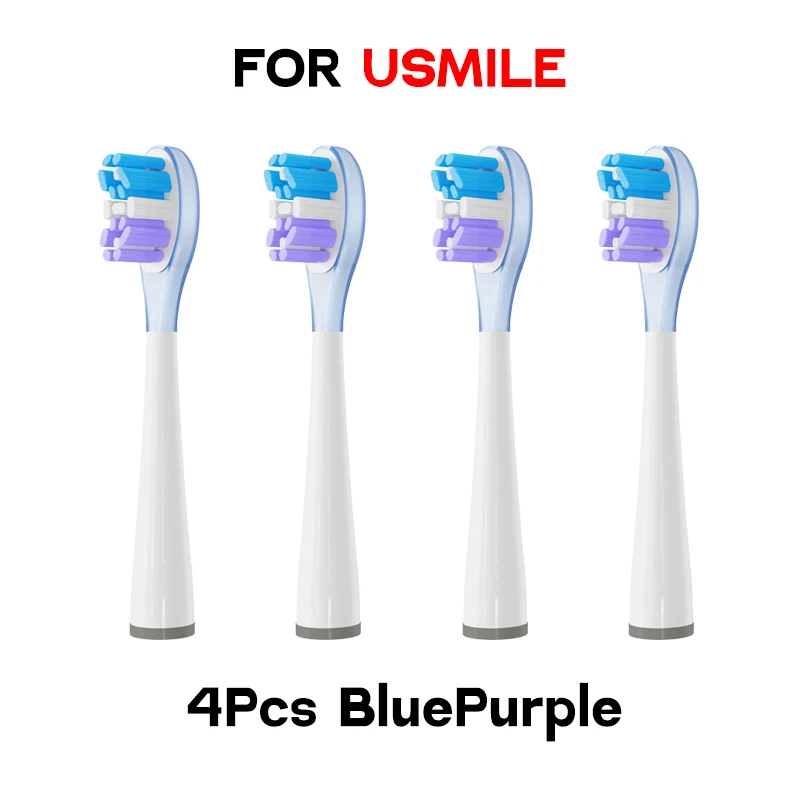 4/6 шт., без металла, головка для зубных щеток, подходит для всех моделей USMILE, вакуумная упаковка, выцветающая щетина