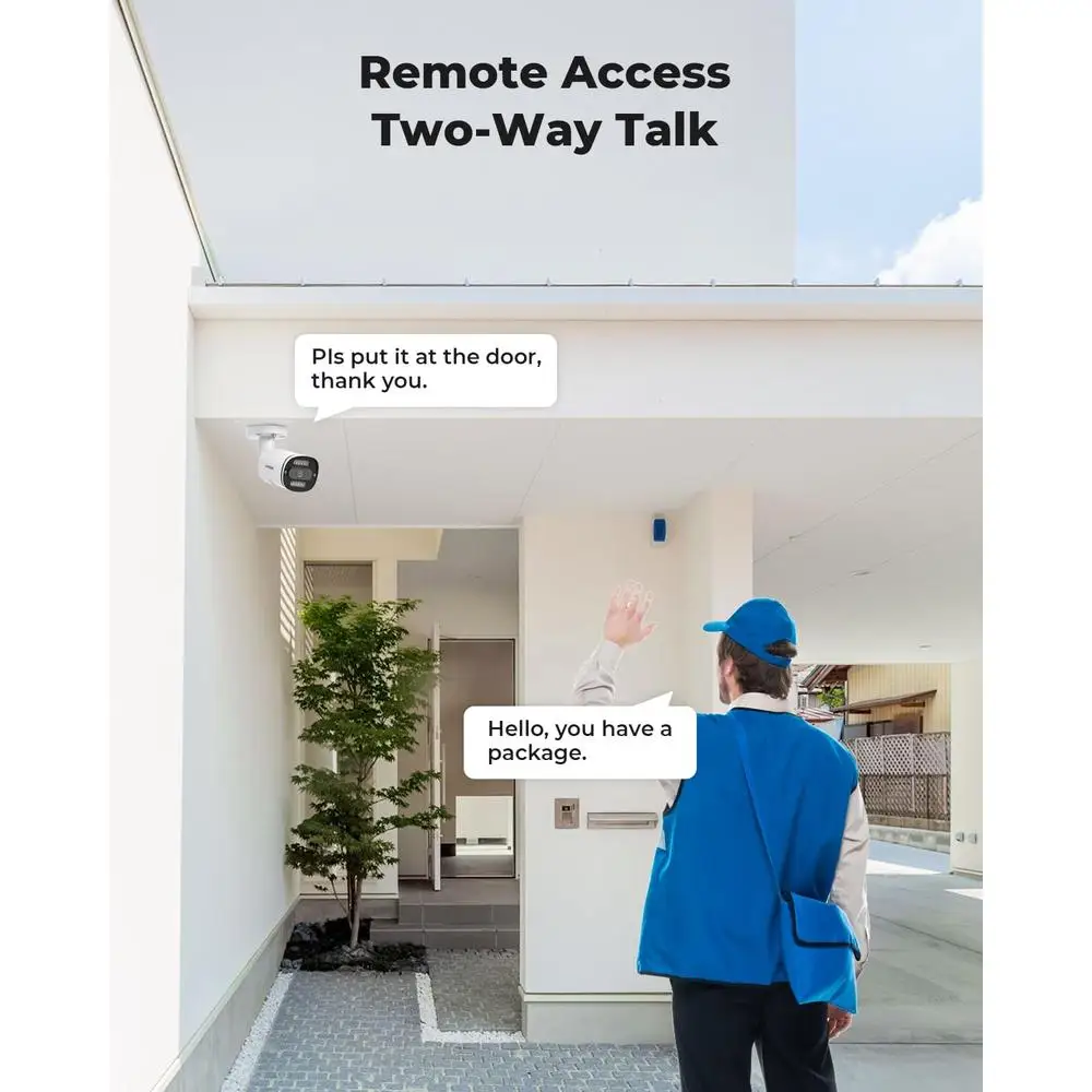 8 Channel 4K HD Security Camera System with 6 PoE Cameras 4K NVR Recorder Two-Way Audio Human Body Detection 4TB HDD Backlight