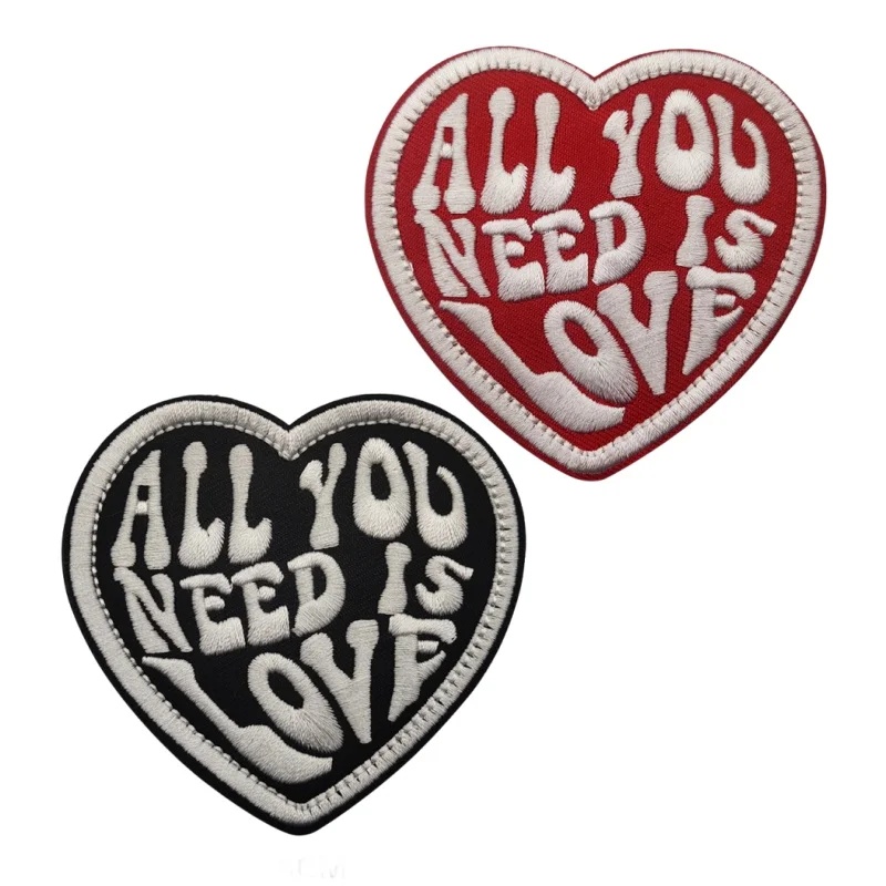 

Heart-shaped Armband Coated Morale Badge ALL YOU NEED IS LOVE Embroidery Hook and Loop Patches Love Modeling Lovely Sticker