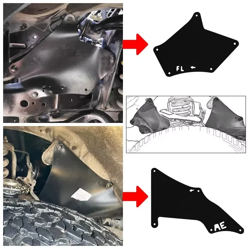 Car Front Wheel Fender Leather Front Fender Lining / Suitable for Toyota Prado 2700/4000/Land Cruiser Prado 03-20 Splash Fender