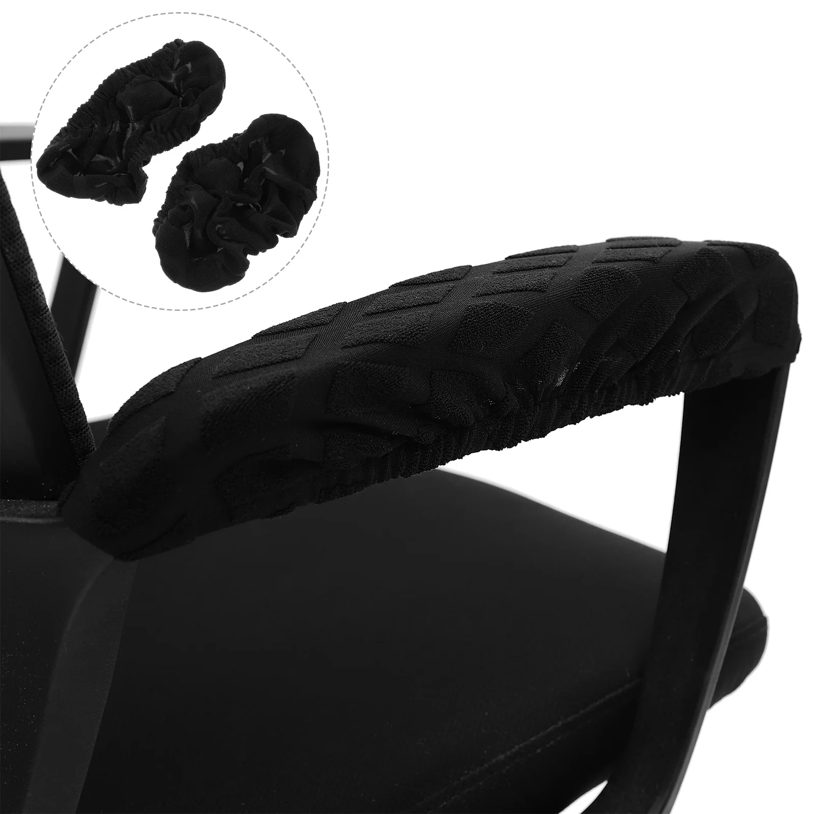 

2 Pcs Armrest Protector Gaming Chair Cover Handle Covers Elastic Sleeve Black Office