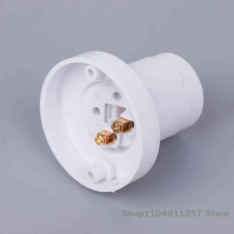 

White E27 Lamp Holder, Flat Screw LED Light Bulb Base, 10A 230V, Rotatable Straight Oblique, Single Piece