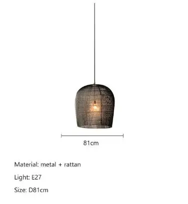 Japanse Wabi Sabi hanglampen, handgemaakte rotan LED hanglamp voor eetkamer, bar, kroonluchter, slaapkamer, nachtkastje, designlamp