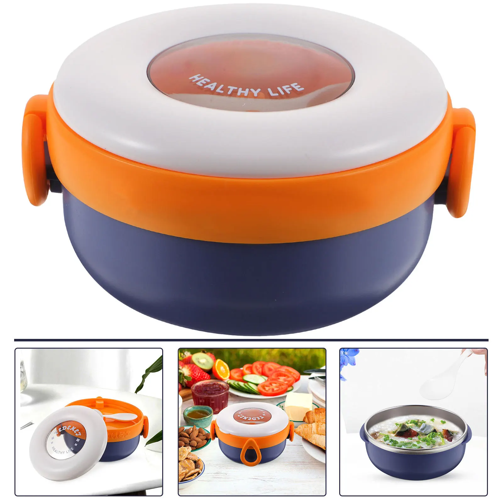 

1 set 1 Set Stainless Steel Baby Complementary Food Portable Soup Bowl Spoon Scissor Kids Bowls Toddler Tableware Double Handle