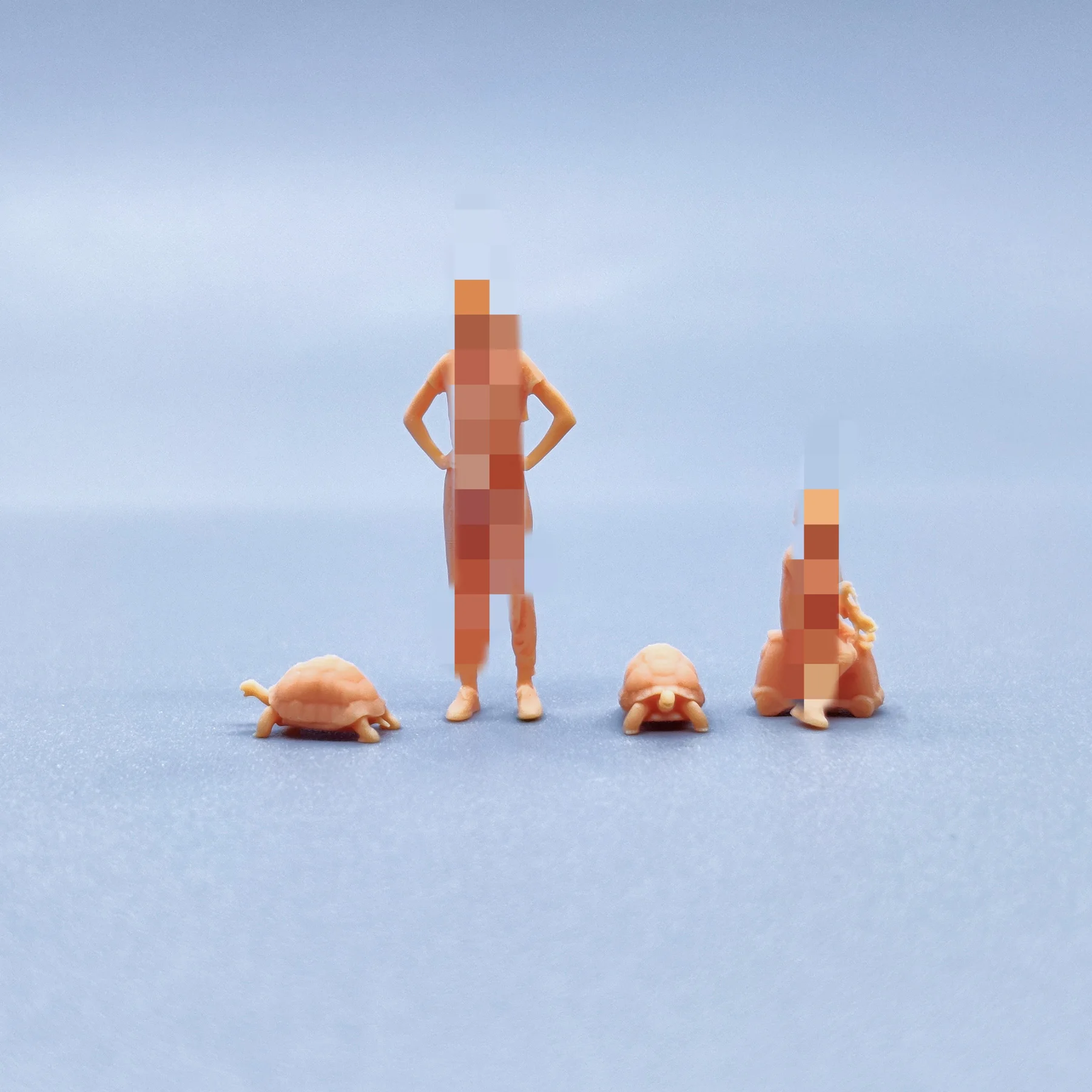 1/64 1/43 Model figur skala Resin kura-kura hewan peliharaan miniatur tidak berwarna Diorama dilukis tangan V203