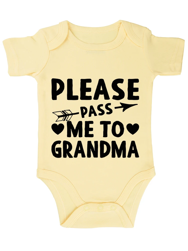 Please Pass Me to Grandma Funny Baby onesie Baby Essentials Bodysuit Baby Boy Clothes Newborn Romper