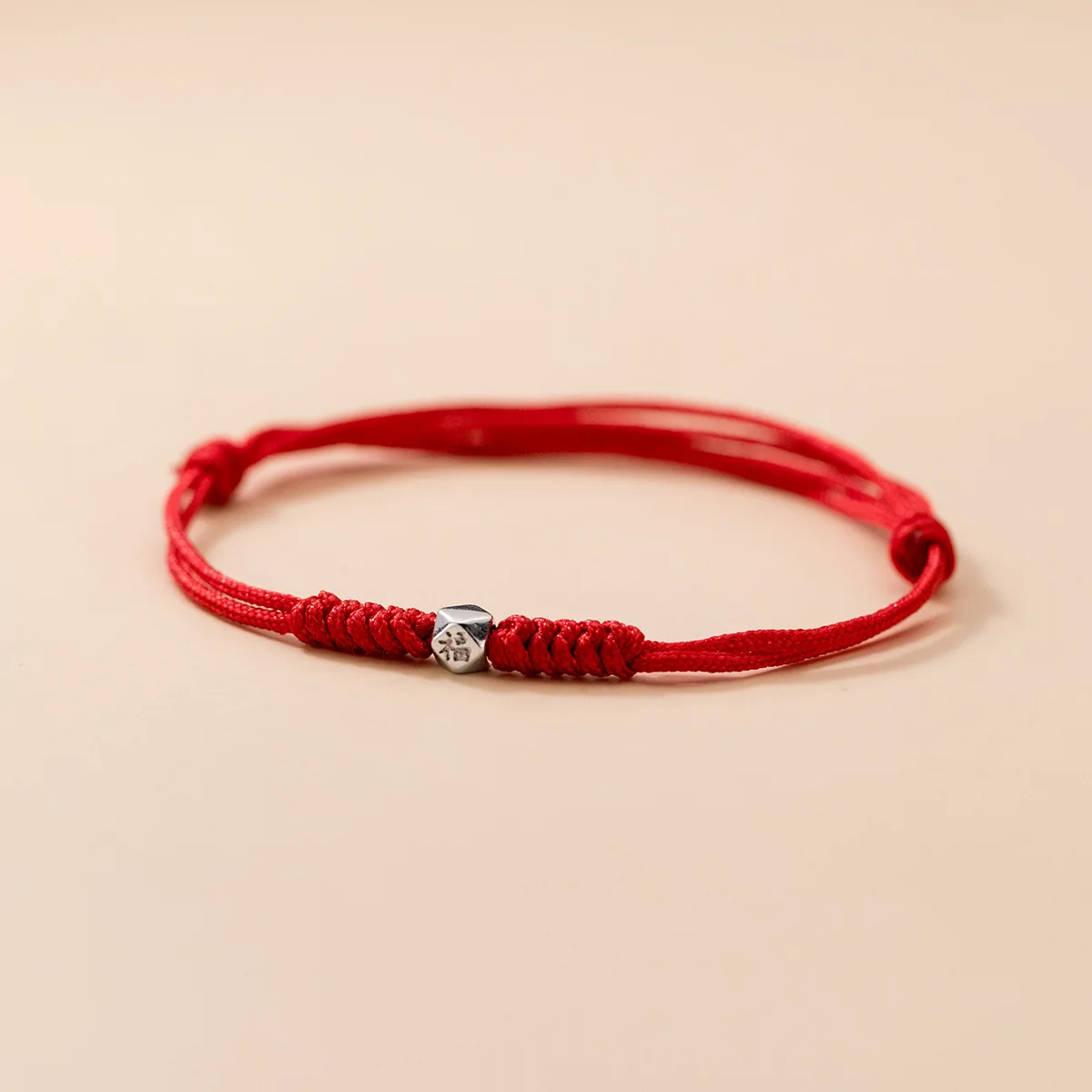 RYJU 925 Sterling Silver Adjustable Blessing Bracelet Women Men Red String Hand Woven Bangles Couple Bracelets Ornament