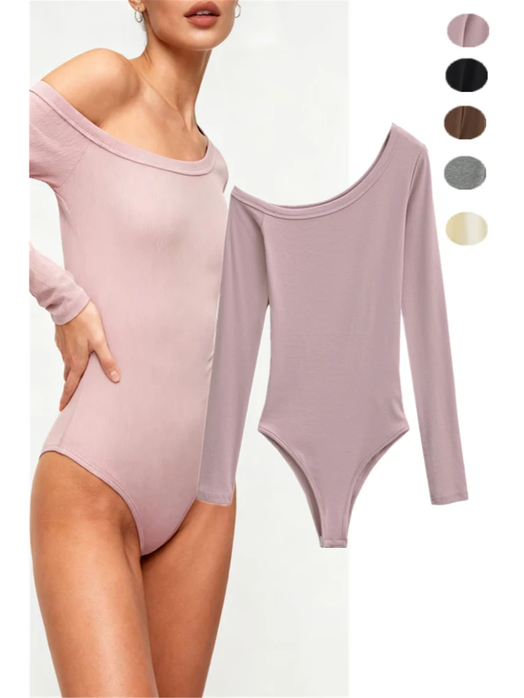 

Сексуальный комбинезон Spicy Girl Sle Long Sve, внутренняя одежда, чистый цвет, базовый слой для похудения, дизайн, прямая трубка для поездок на работу