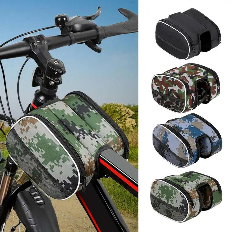 Bike Frame Bag Double Side Cycling Pack Waterproof Bike Bag Bicycle Cycling Storage Top Tube Front Beam Pouch Saddle Bag For