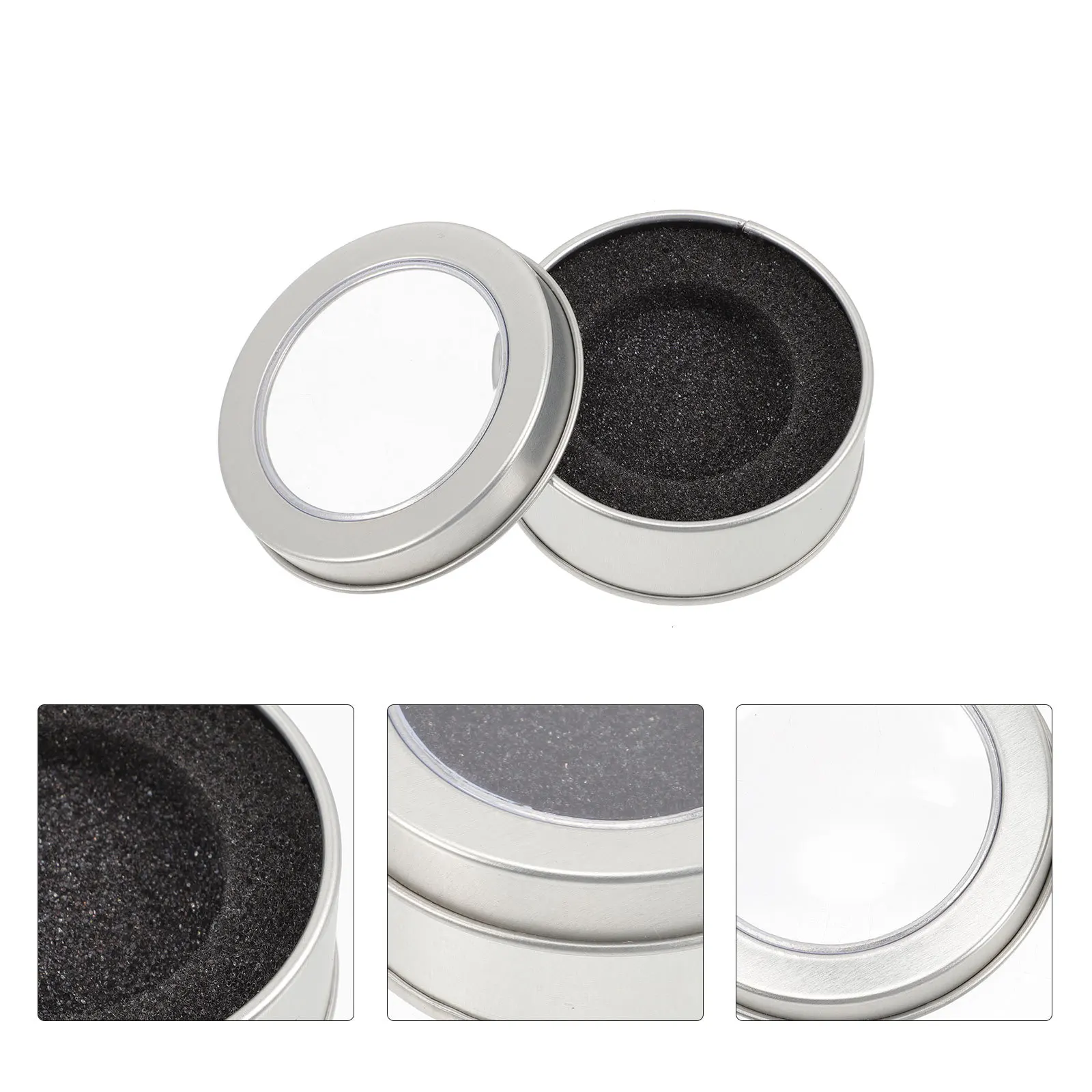 3pcs Holder Single Coin Case Coin Storage Box Dust Resistant Transparent Capsule For Commemorative Coins Tinplate Display