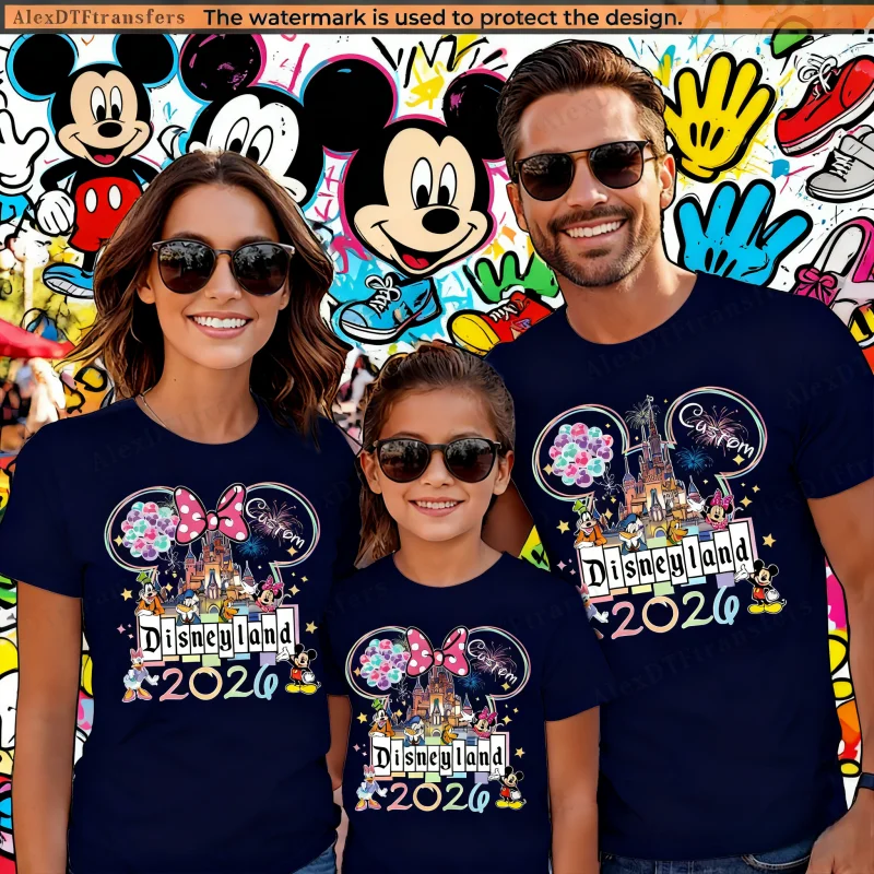 

2025 Summer Disney's Best-selling Parent-child Outfits: Disney Adult and Children's Casual Breathable 100% Pure Cotton T-shirts