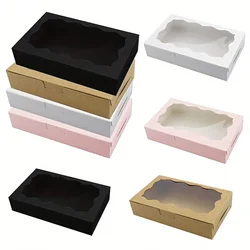 12/24pcs 창이 있는 케이크 상자, 베이커리 상자 과자 초콜릿 용품, 생일 결혼식 발렌타인 데이 어머니의 날