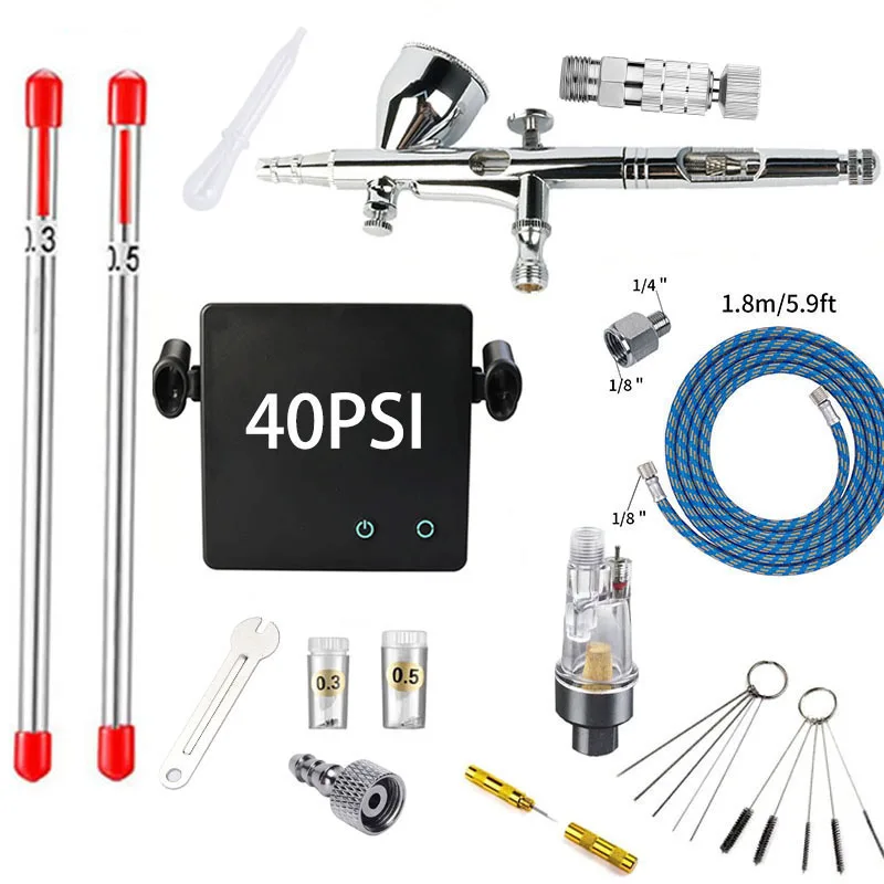 

Airbrush Accessories Compressor airbrush kit for makeup manicure paint tattoos with 40psi automatic stop compressor kit