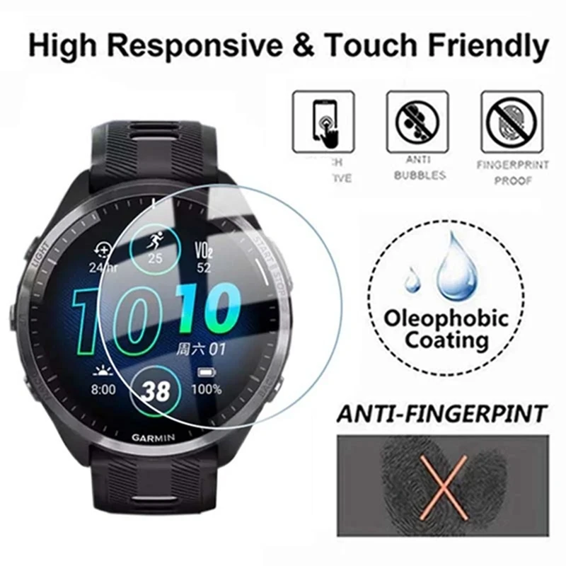 Tempered Glass Film for Watch Garmin Forerunner 955 945 255 255S 245 165 55 45 Screen Protector Glass Protection Film Foil