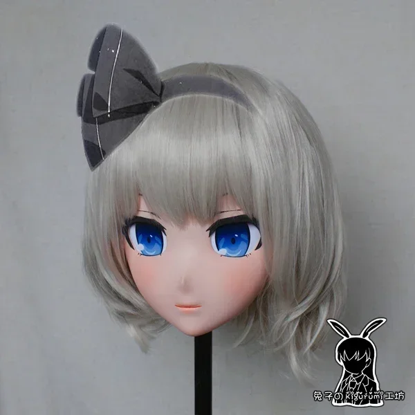 (Rabbit 13) Resin Pretty Girl Lolita Doll Head Mask Cartoon Anime Youmu Konpaku Cosplay Kigurumi Mask Cross Dressing