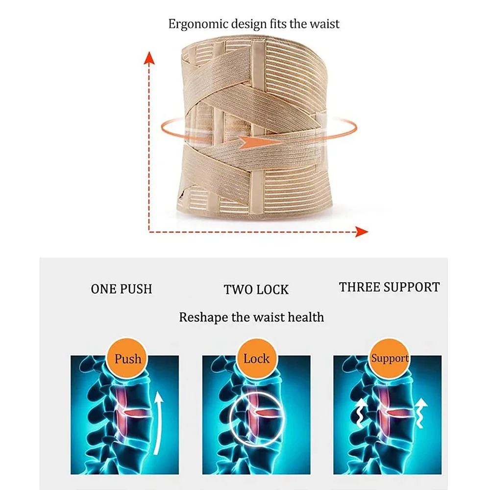 Adjustable Back Compression Brace Wrist Support Women Men Pain Relief Lower Back Brace Sciatica Lumbar Brace Belt Lifting