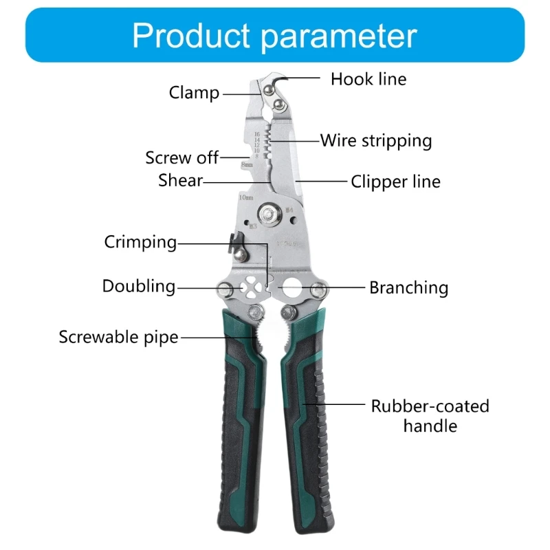 다목적 와이어 스트리핑 도구, 전기 기사, 수리 기술자, 자동차 유지 보수 DIY 애호가, 휴대하기 쉬운
