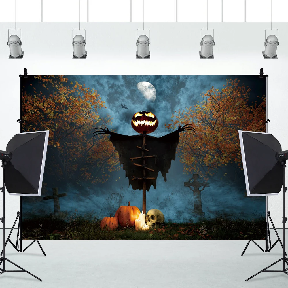 خلفية تصوير لليالي الرعب تحت عنوان الهالوين، مقبرات مسكونة، زومبي، ديكورات منزلية، خلفية صورة للحفلات العائلية