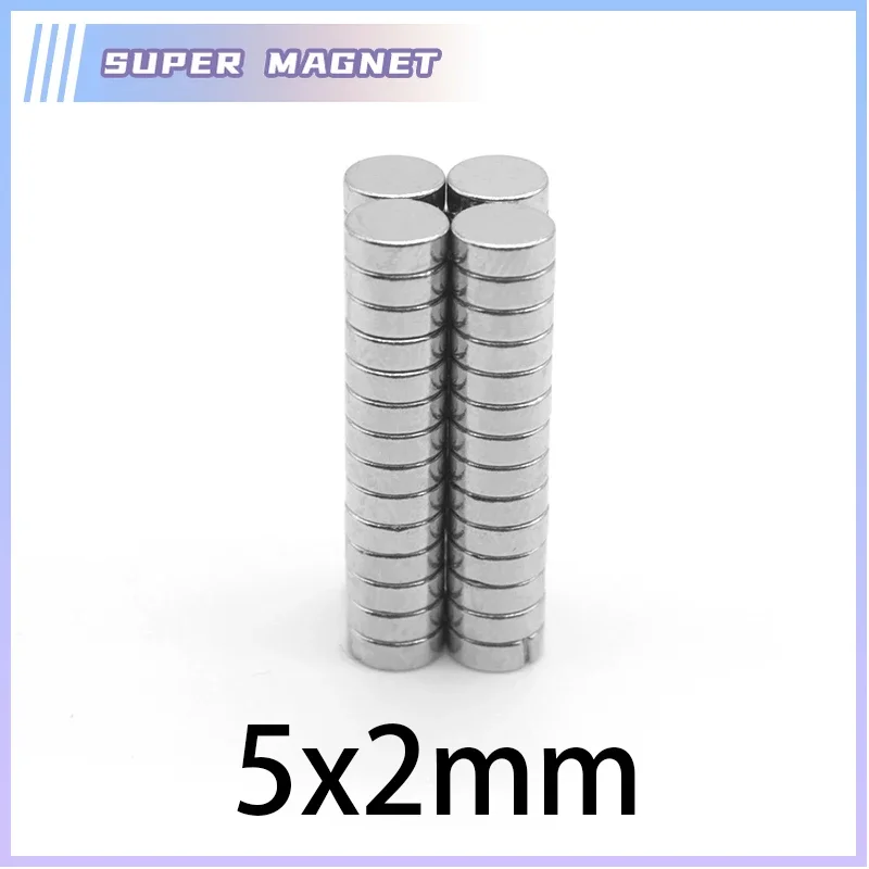 50/100/200/500/1000/1500PCS 5x2 Rare Earth Strong Magnets 5x2mm Small Round Magnets Disc 5mmx2mm Permanent Neodymium Magnets 5*2