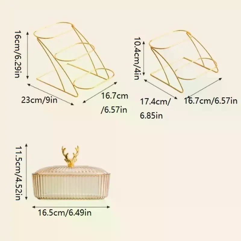 3D-Design-Servierschale, Serviertablett, Organizer, elegantes 3-stufiges Trockenfrucht-Nuss-Display-Tablett mit stilvollem Elchdeckel, nordisch für Früchte