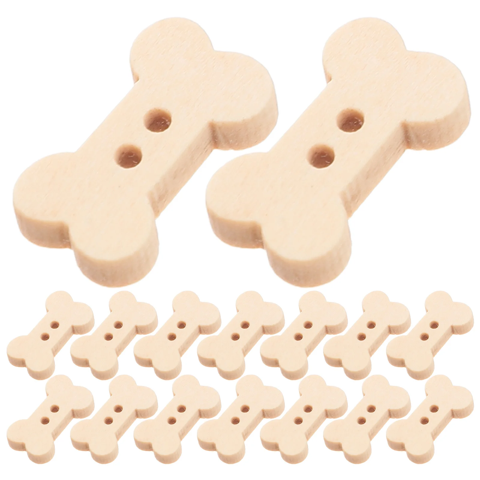 

200pcs Wooden Bone Buttons 2-Hole Dog Shape Craft Buttons For Sewing Diy Clothing Knitting Shoes Scrapbooking Pet Projects Small