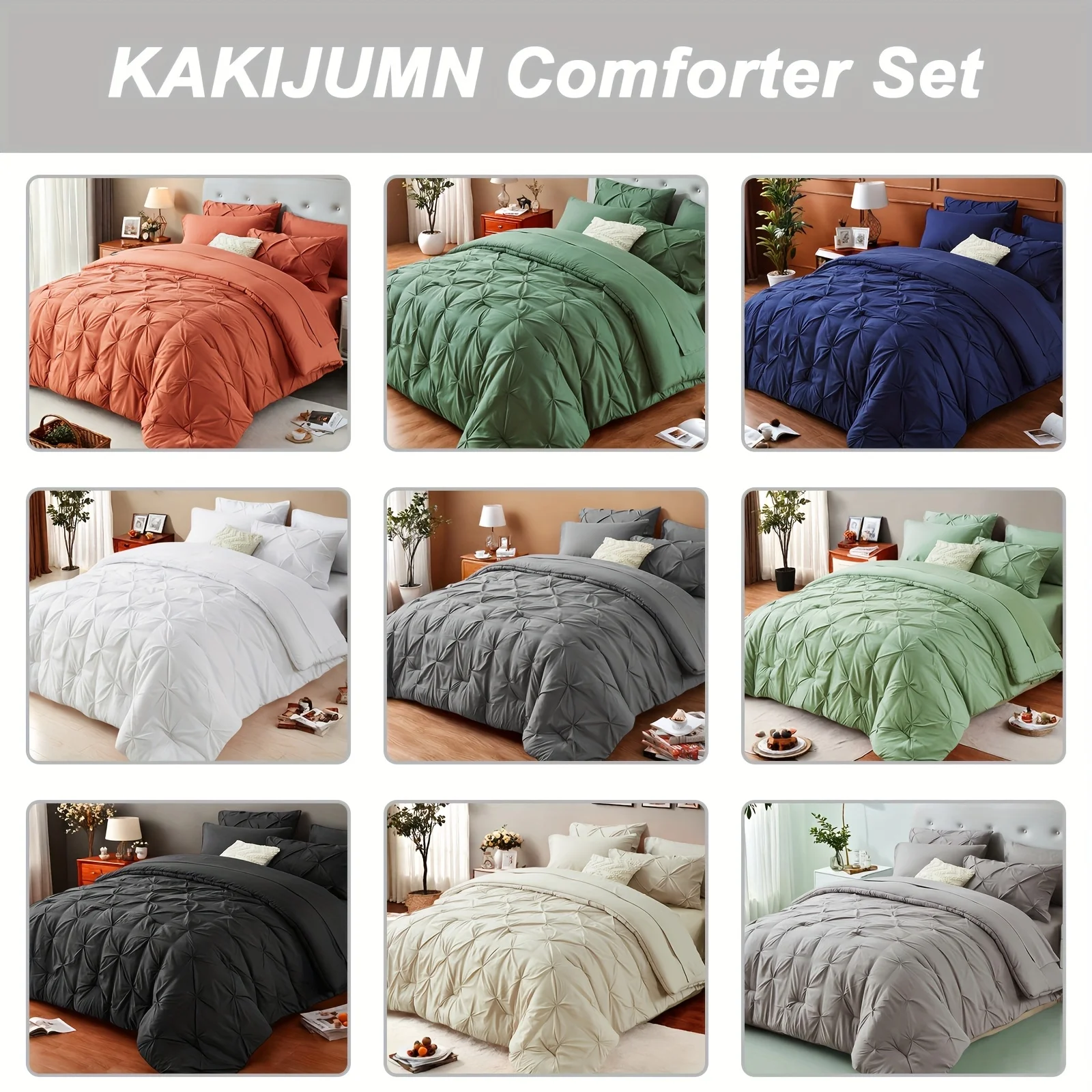 

Комплект однотонных стеганых одеял (5/7 шт.) - Супермягкое и дышащее постельное белье из микрофибры, включая наволочки - В наличии