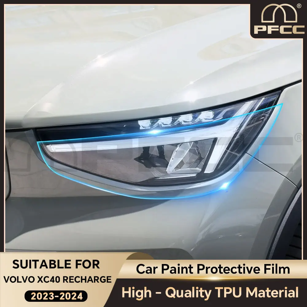 PFCC For Volvo XC40 Recharge 2023 2024 A B Pillars Rearview Headlight Car Paint Protection Film Anti-Scratch Pre-cut TPU PPF