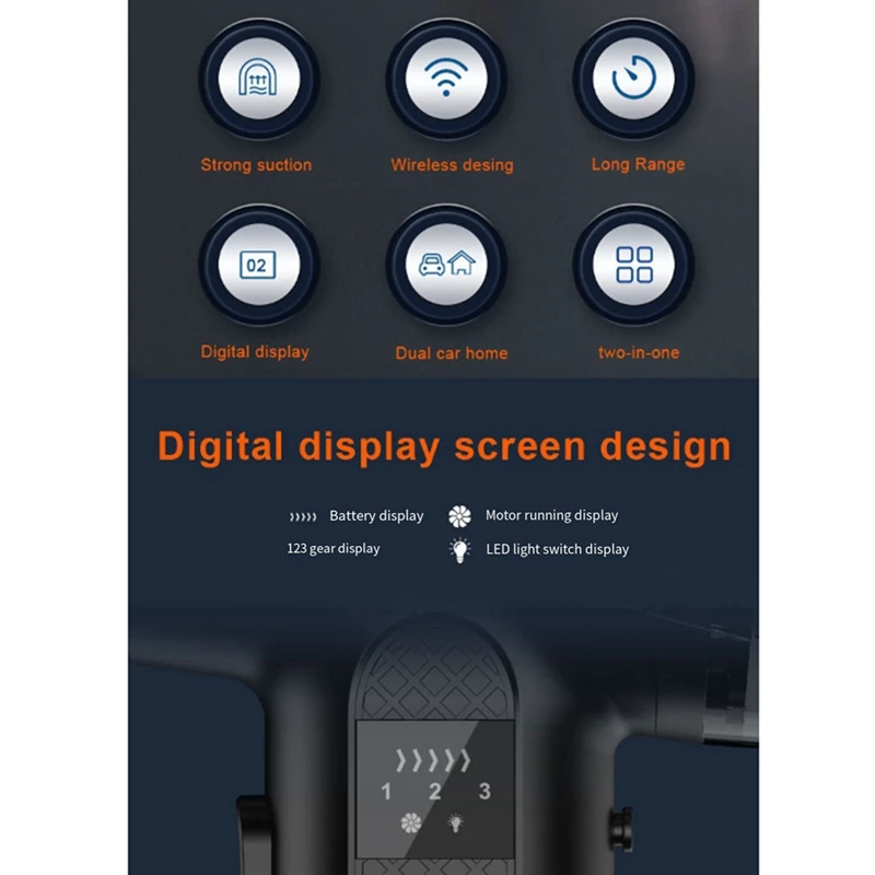 2-в-1 воздуходувка и пылесос Беспроводной пылесос Мощное всасывание Портативный для автомобильного компьютерного пылесоса Простой в использовании