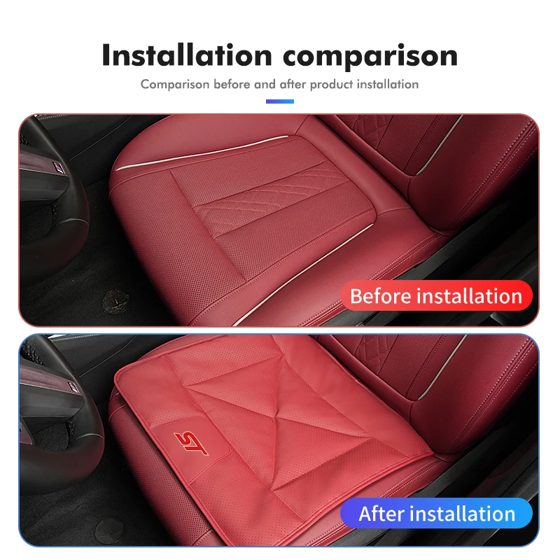 Breathable Car Seat Cover Cushion Mat Leather Seat Cushion For Ford S-MAX Kuga Mondeo Fusion KA Everest Escape ST Racing - view 5