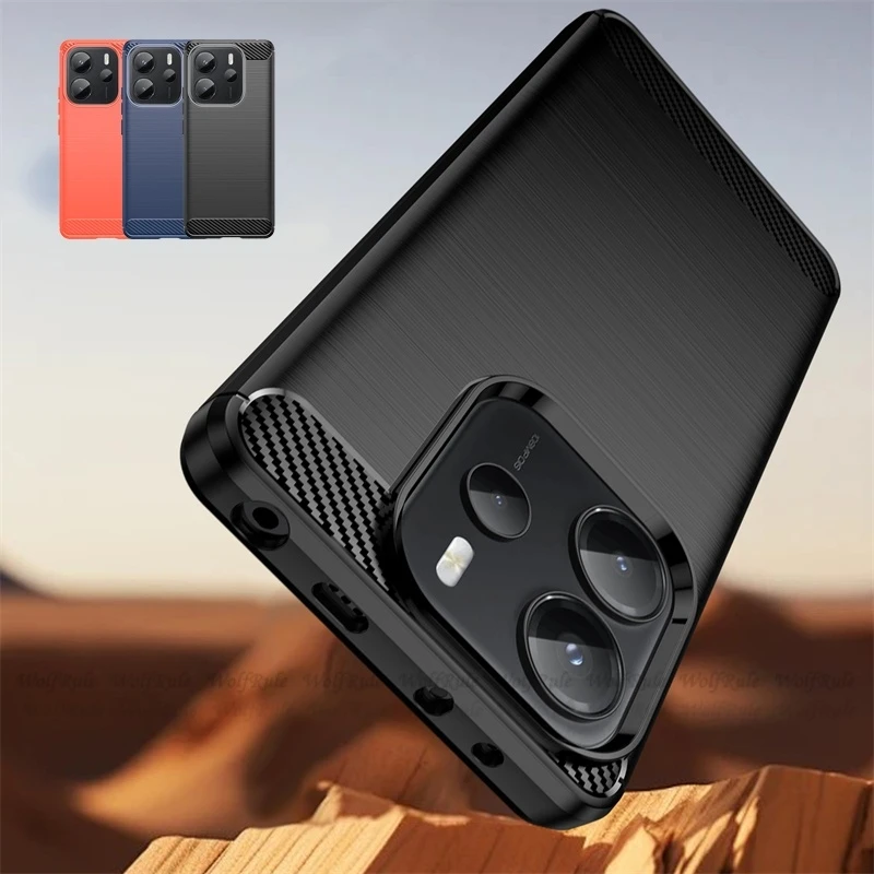 

For Redmi Note 14 5G Case Cover Redmi Note 14 5G Capa New Phone Bumper Back Carbon Fiber TPU Soft Fundas Xiaomi Redmi Note 14 5G