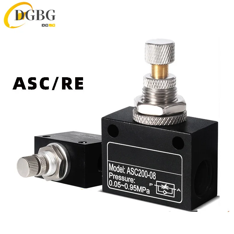 ASC-06 08 10 15 25 32 RE-02 03 04 Pneumatic Speed Regulating Valve One-way throttle valve flow control valve Pneumatic Parts