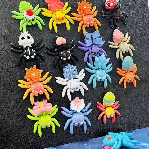 ของเล่นสัตว์จำลองแมงมุมพิมพ์ 3 มิติ ยืดหยุ่นได้ ของตกแต่งบ้านสร้างสรรค์สำหรับฮาโลวีน ของขวัญคริสต์มาสลายการ์ตูนสำหรับวางบนโต๊ะ