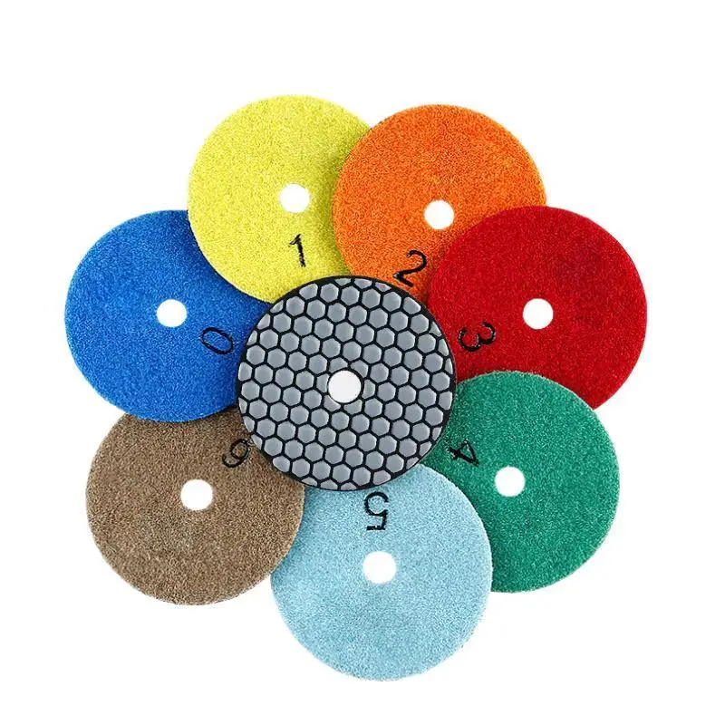 7 Stück 3"/4" Diamant-Trockenpolierpads für Granit, Marmor, Schildpattstein zum Schleifen, flexible Harz-Schleifscheiben, Polierpads für Stein und Beton – Detail 9