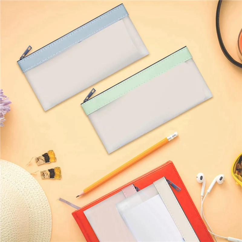 EDT-8 Buah Tas Uang dengan Ritsleting, Amplop Uang Tunai, Kantong Uang, Tas Deposit Bank Bening, Tas Bank, Tas Uang Tunai, Tas Koin