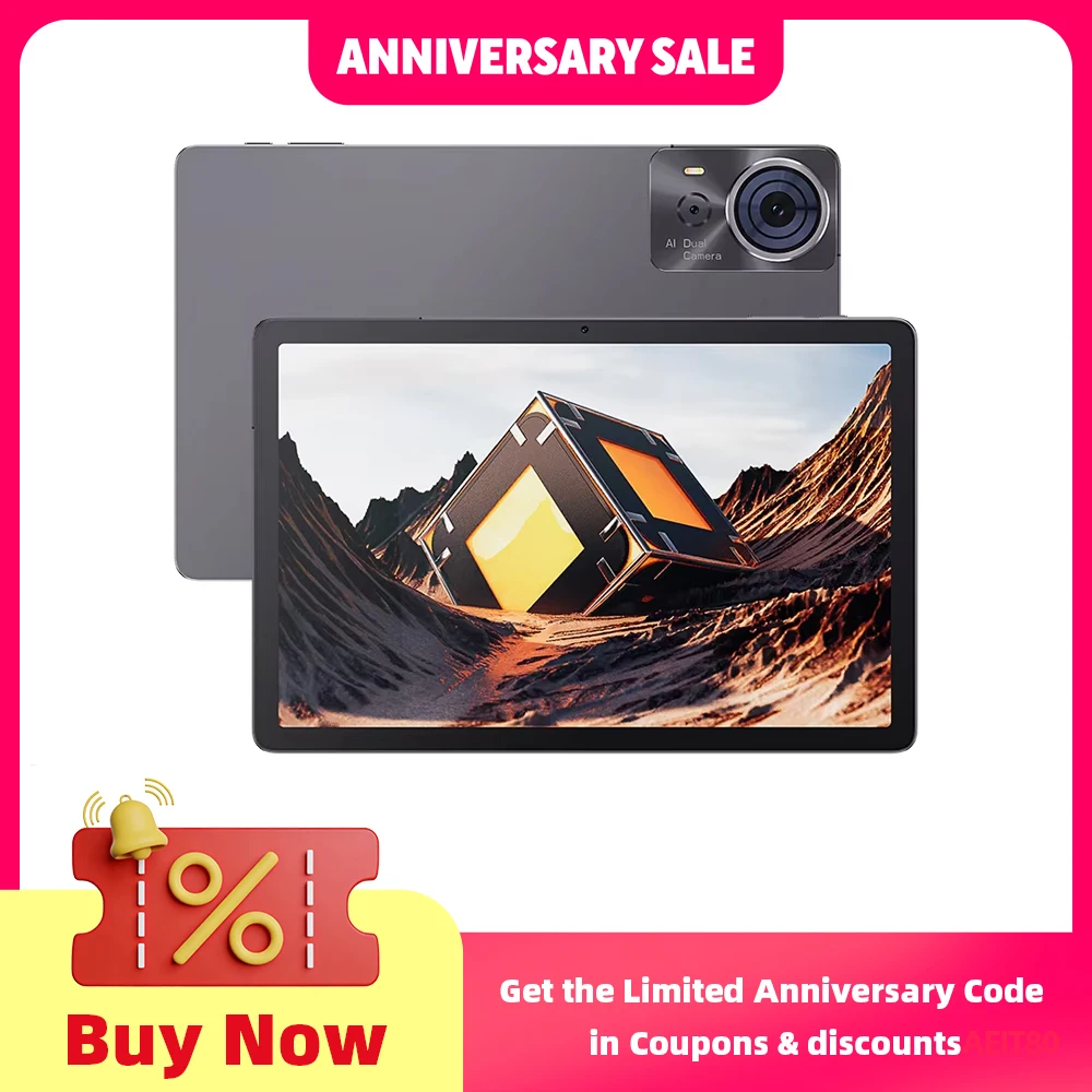 Cubot TAB 70, 2025 New Tablet Android 14, Octa-Core, 16GB RAM(6GB+10GB), 128GB ROM, 10.95" HD+ Screen, 8200mAh, GPS, Face ID