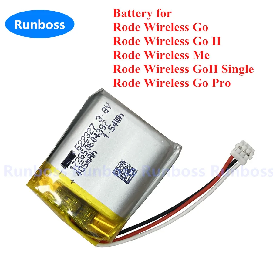 

3.8V 405mAh Headset Battery for Rode Wireless Go,Rode Wireless Go II,Wireless Me,Rode Wireless GoII Single,Rode Wireless Go Pro