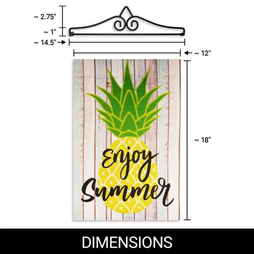 Hanger 14IN & Garden Flag Enjoy Summer Pineapple 12x18IN Printed DS Blockout