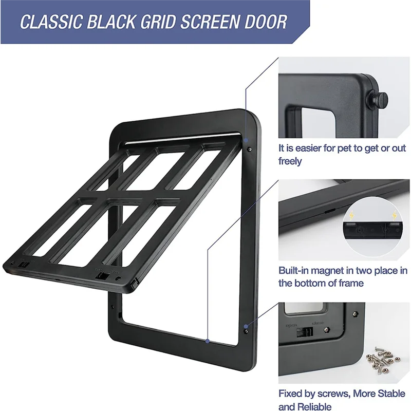 Pet Flap สําหรับ Fly Screen Dog Flap พร้อมแม่เหล็ก Cats Flap Fly Screen Door ติดตั้งง่ายสําหรับแมว/สุนัข