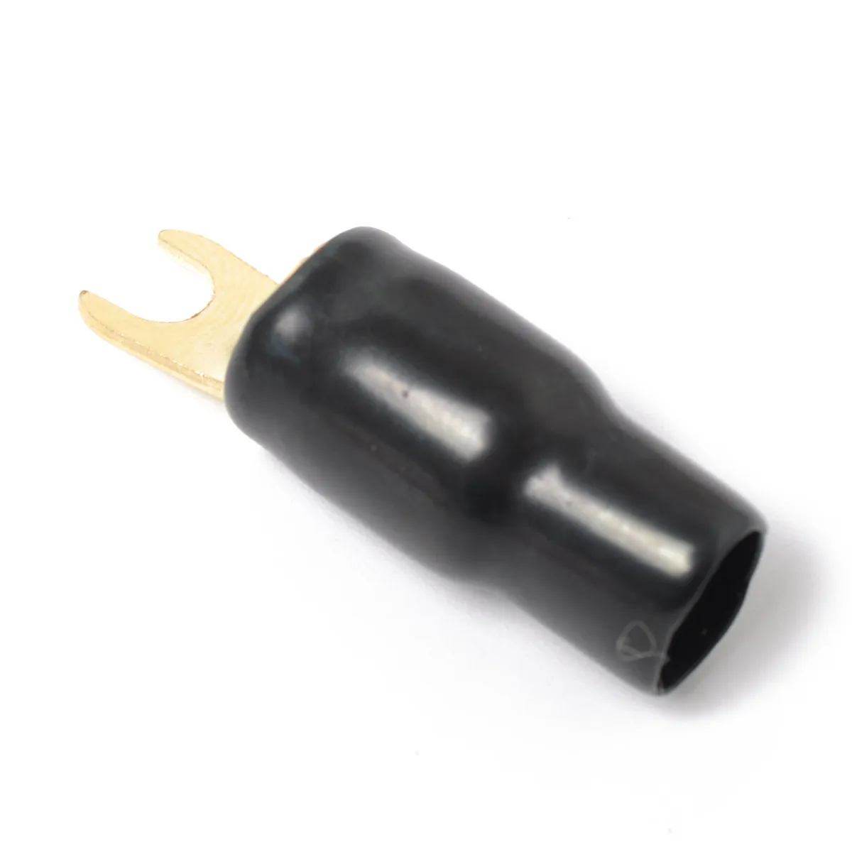 10Pairs Crimp Terminals Fork Connectors Gold Plated Copper 4Ga Speaker Wire Audio Cable Spade Terminal Red Black