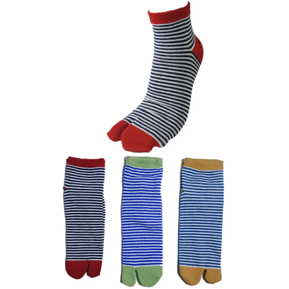 

3 Pairs Of Striped Men's Women's Universal Couple Toe Socks For Clogs Shoes