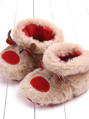 Stivali natalizi per neonati, scarpe morbide per bambini di Babbo Natale, stivali caldi invernali con alce carino per neonata e ragazzo, regali di Natale