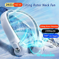 2025 New Portable Neck Fan, 360°surrounding Air Supply, 2400mAh Capacity Battery, Wearable Neck Fan Rechargeable for Outdoor Use