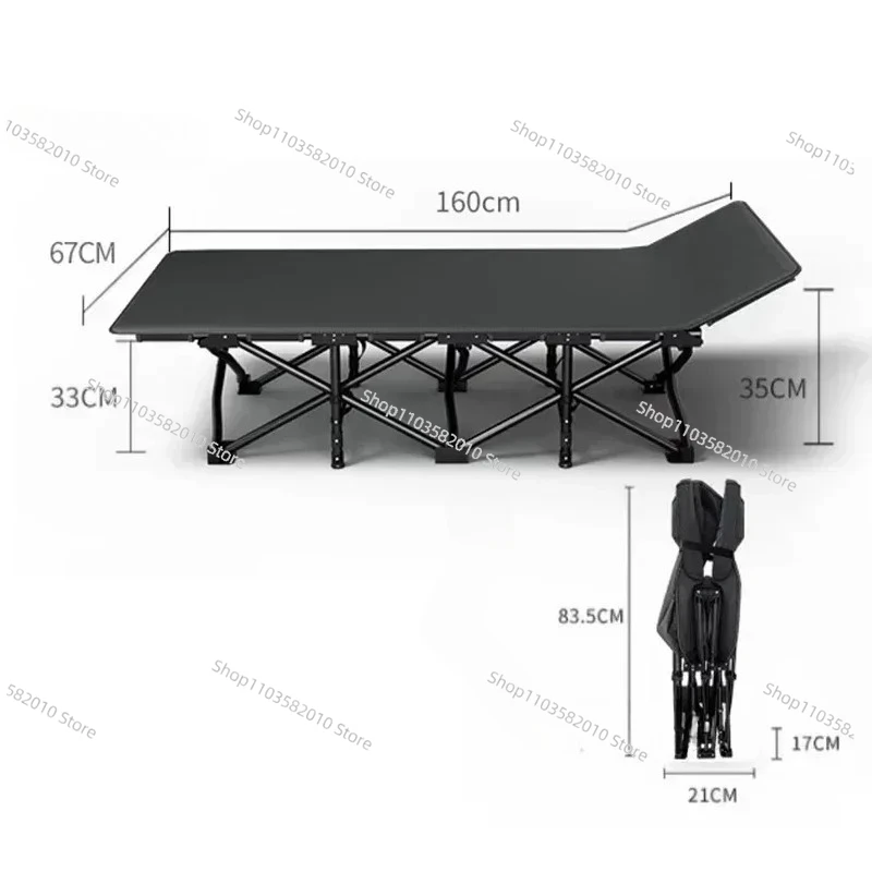 Household Foldable Simple Bed, Single Folding Bed Leisure Recliner, Office Lunch Break Portable Folding Bed for Sleeping