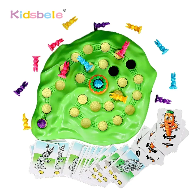 Bunny Rabbit Competitive Trap Race Game Early Educational Interactive Party Toy Funny Puzzle Board Desktop Game For Parent-Child